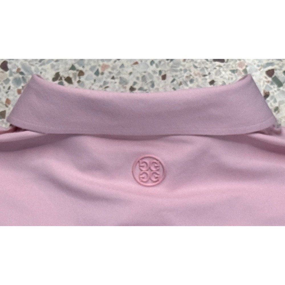 G/Fore Men's Pink Embroidered Skull & Golf Tees Short Sleeve Polo Shirt Size S - Picture 8 of 8